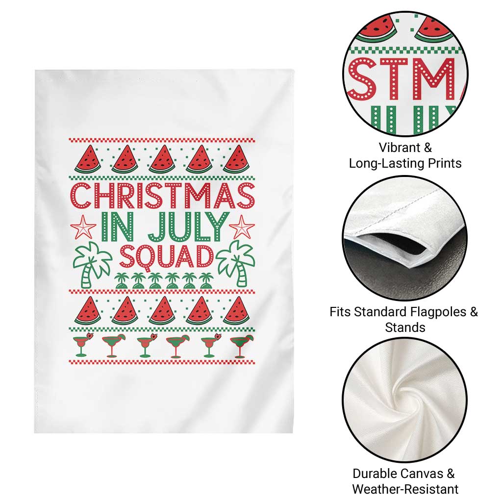 Christmas In July Squad Garden Flag Tropical Beach Party Graphic