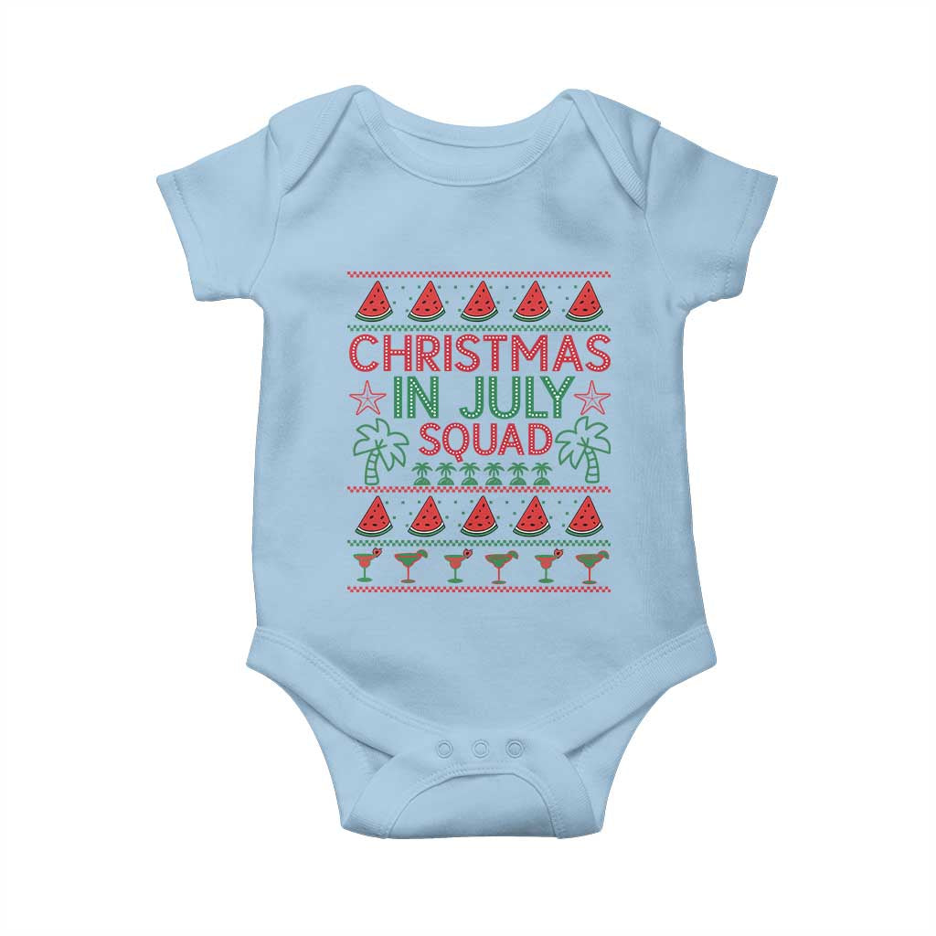 Christmas In July Squad Baby Onesie Tropical Beach Party Graphic