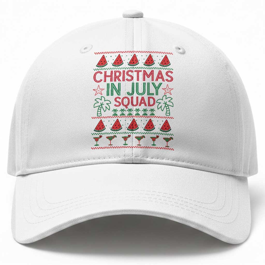Christmas In July Squad Baseball Cap Tropical Beach Party Graphic