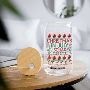 Christmas In July Squad Glass Can Tropical Beach Party Graphic
