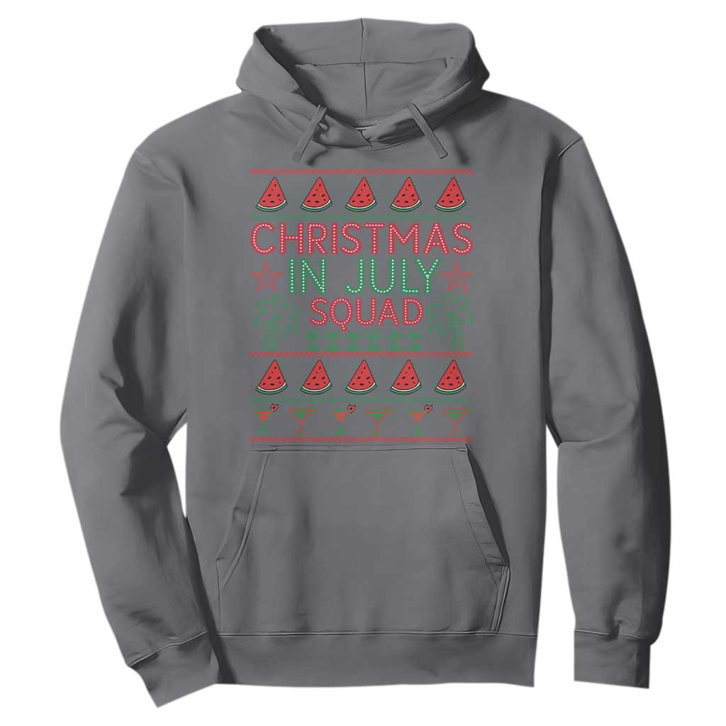 Christmas In July Squad Hoodie Tropical Beach Party Graphic TS12 Charcoal Print Your Wear