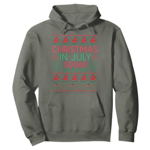 Christmas In July Squad Hoodie Tropical Beach Party Graphic TS12 Military Green Print Your Wear