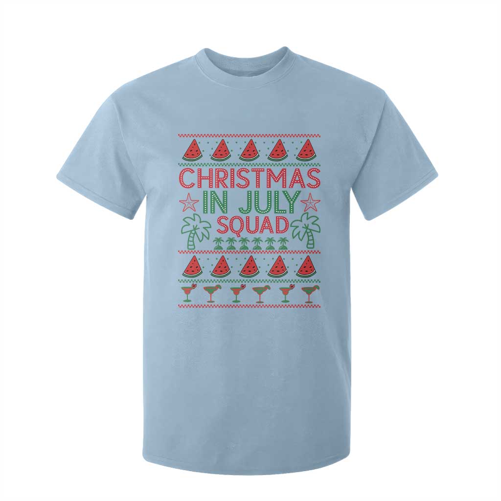 Christmas In July Squad T Shirt For Kid Tropical Beach Party Graphic