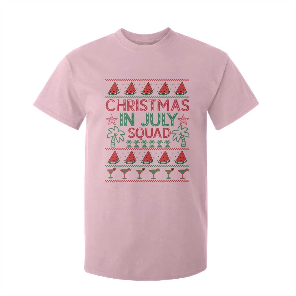 Christmas In July Squad T Shirt For Kid Tropical Beach Party Graphic