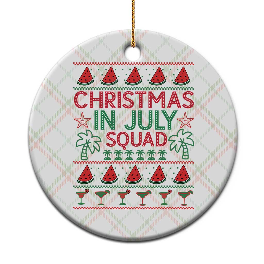 Christmas In July Squad Ceramic Ornament Tropical Beach Party Graphic