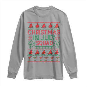 Christmas In July Squad Long Sleeve Shirt Tropical Beach Party Graphic