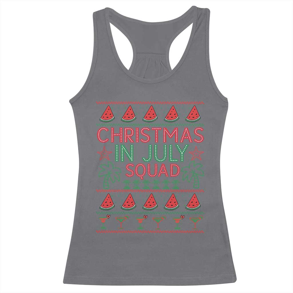Christmas In July Squad Racerback Tank Top Tropical Beach Party Graphic
