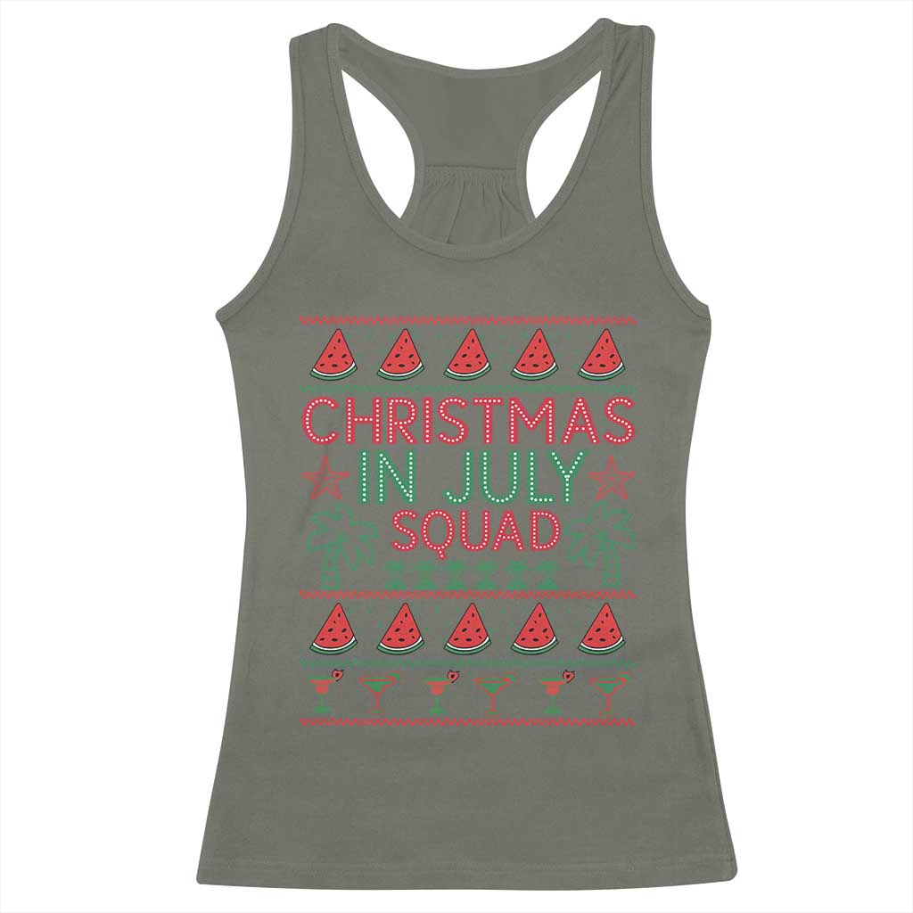 Christmas In July Squad Racerback Tank Top Tropical Beach Party Graphic