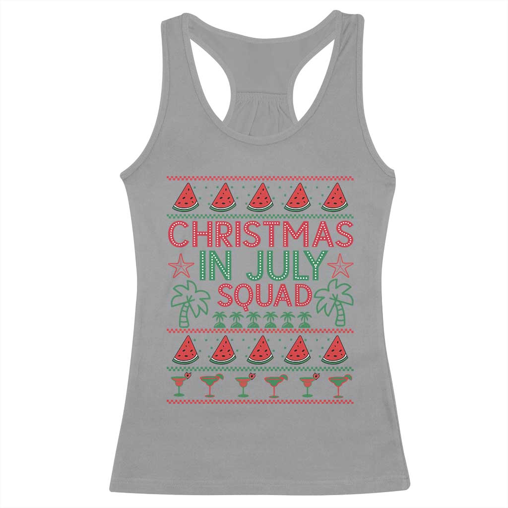 Christmas In July Squad Racerback Tank Top Tropical Beach Party Graphic