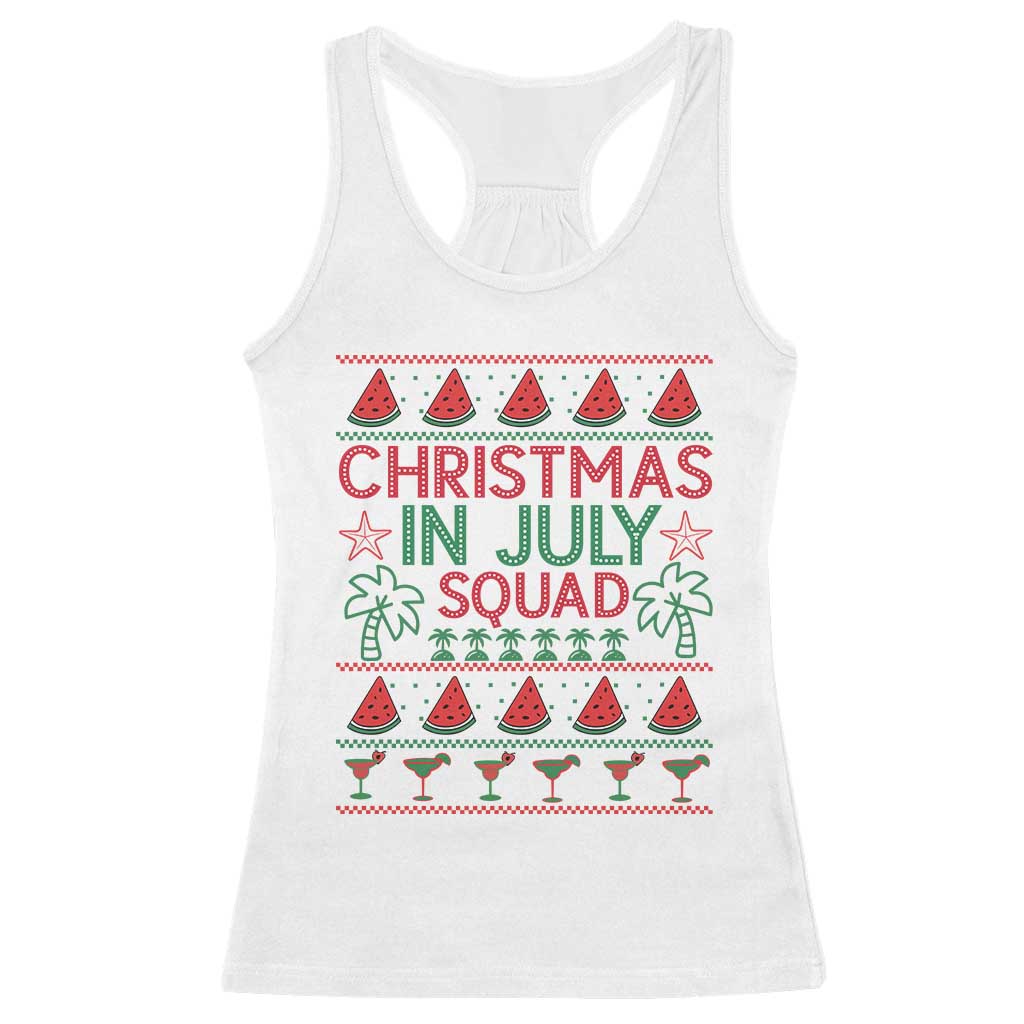 Christmas In July Squad Racerback Tank Top Tropical Beach Party Graphic