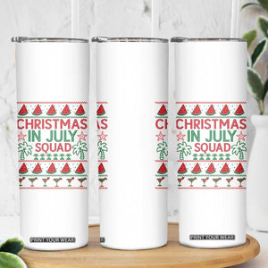 Christmas In July Squad Skinny Tumbler Tropical Beach Party Graphic