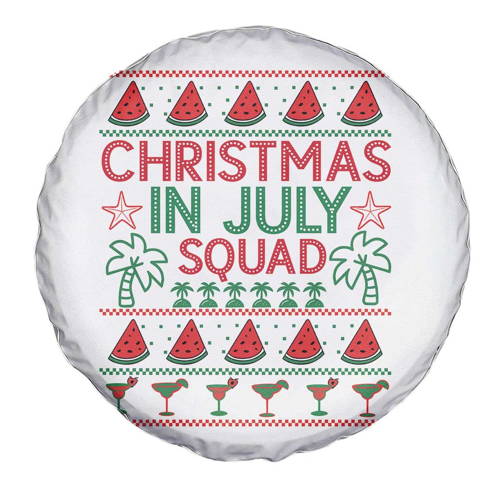 Christmas In July Squad Spare Tire Cover Tropical Beach Party Graphic