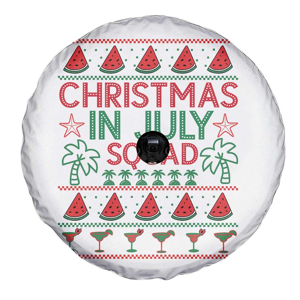 Christmas In July Squad Spare Tire Cover Tropical Beach Party Graphic