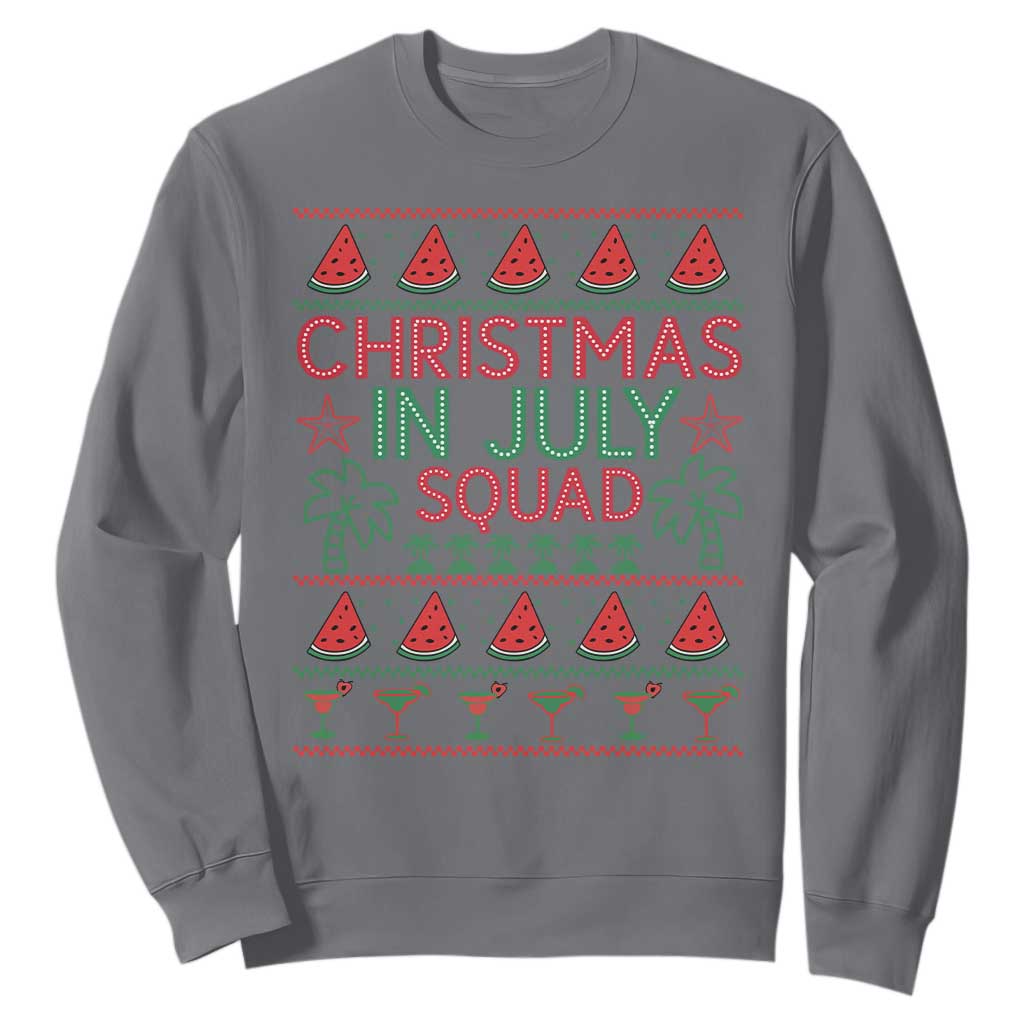 Christmas In July Squad Sweatshirt Tropical Beach Party Graphic