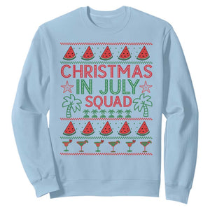 Christmas In July Squad Sweatshirt Tropical Beach Party Graphic