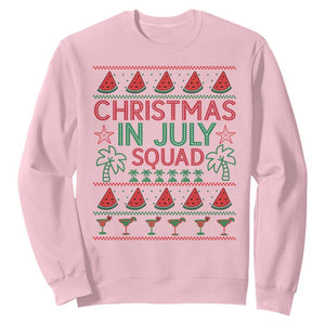 Christmas In July Squad Sweatshirt Tropical Beach Party Graphic