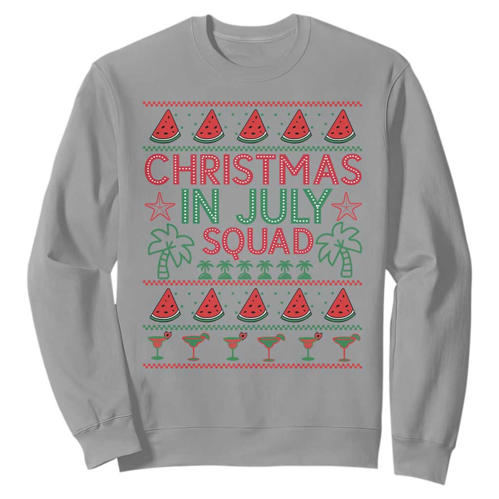 Christmas In July Squad Sweatshirt Tropical Beach Party Graphic