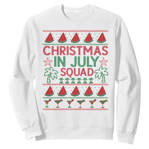 Christmas In July Squad Sweatshirt Tropical Beach Party Graphic