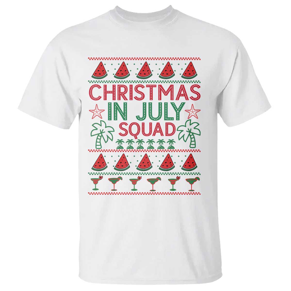 Christmas In July Squad T Shirt Tropical Beach Party Graphic