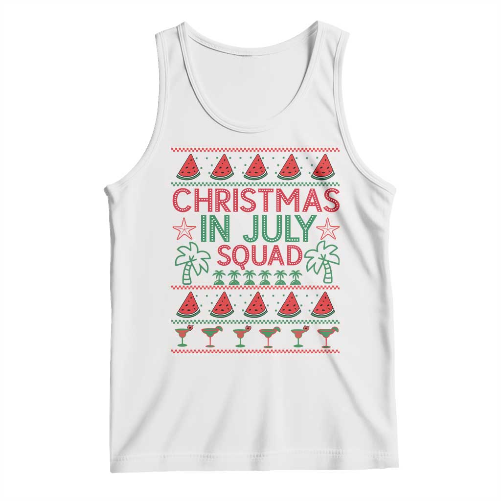Christmas In July Squad Tank Top Tropical Beach Party Graphic TS12 White Print Your Wear