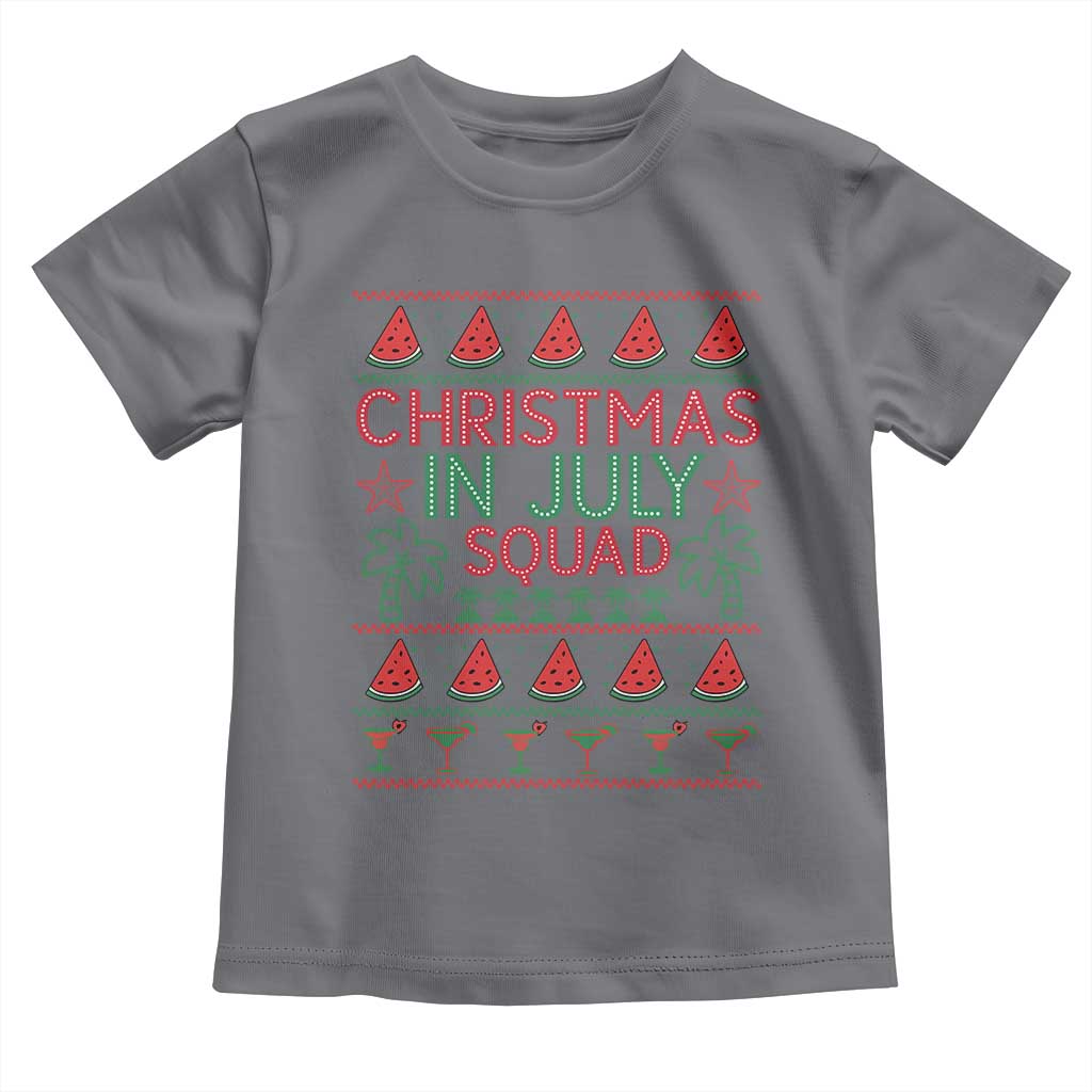 Christmas In July Squad Toddler T Shirt Tropical Beach Party Graphic TS12 Charcoal Print Your Wear