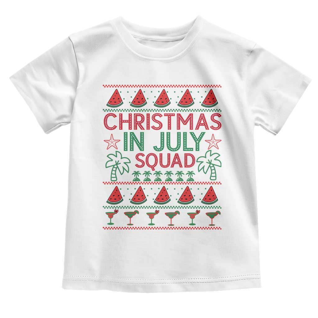 Christmas In July Squad Toddler T Shirt Tropical Beach Party Graphic TS12 White Print Your Wear