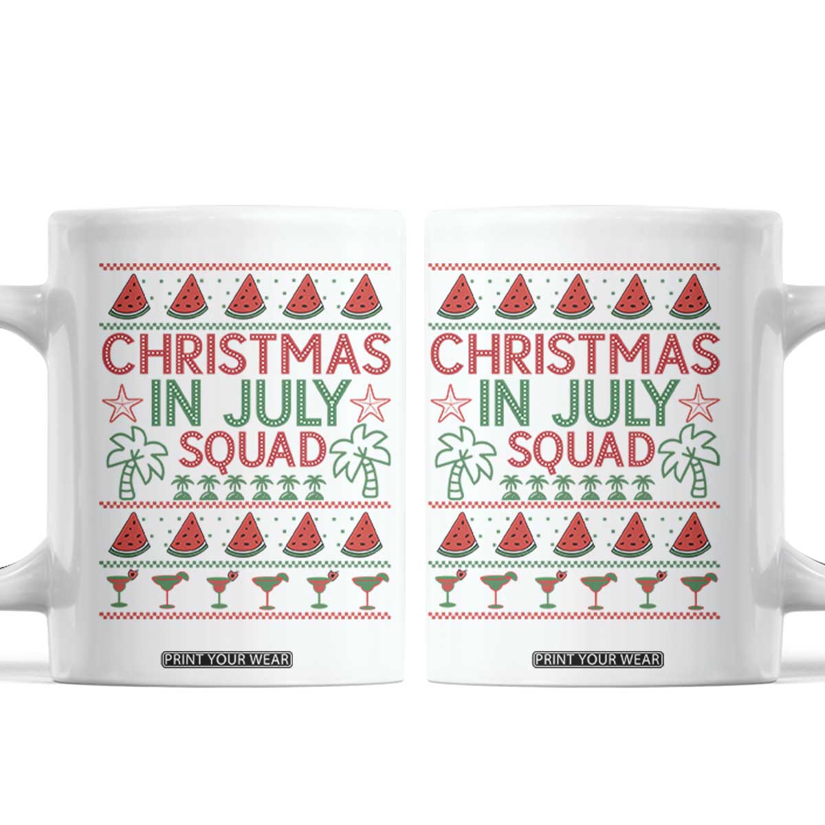 Christmas In July Squad Coffee Mug Tropical Beach Party Graphic