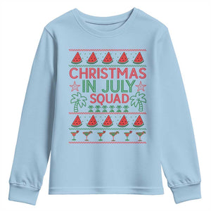 Christmas In July Squad Youth Sweatshirt Tropical Beach Party Graphic