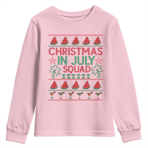 Christmas In July Squad Youth Sweatshirt Tropical Beach Party Graphic