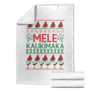 Mele Kalikimaka Throw Blanket Hawaiian Ugly Christmas Sweater