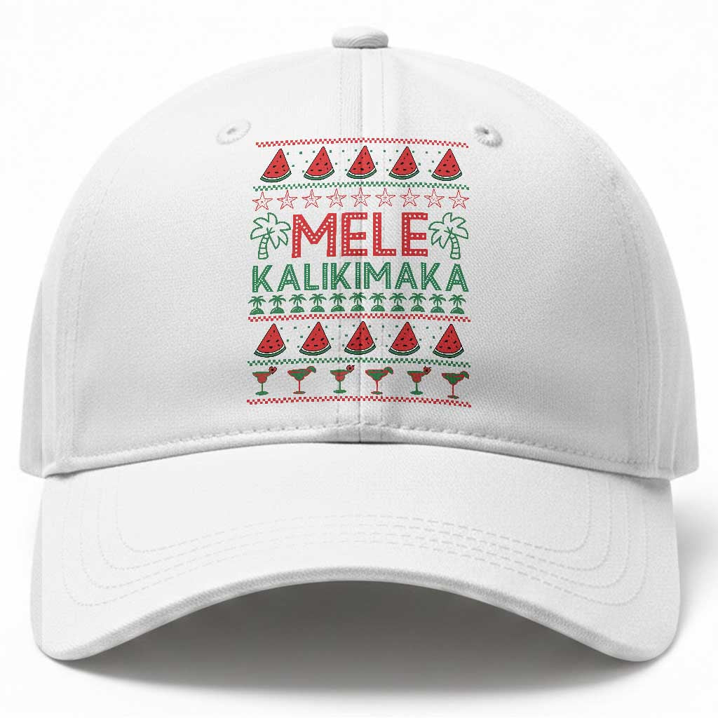 Mele Kalikimaka Baseball Cap Hawaiian Ugly Christmas Sweater