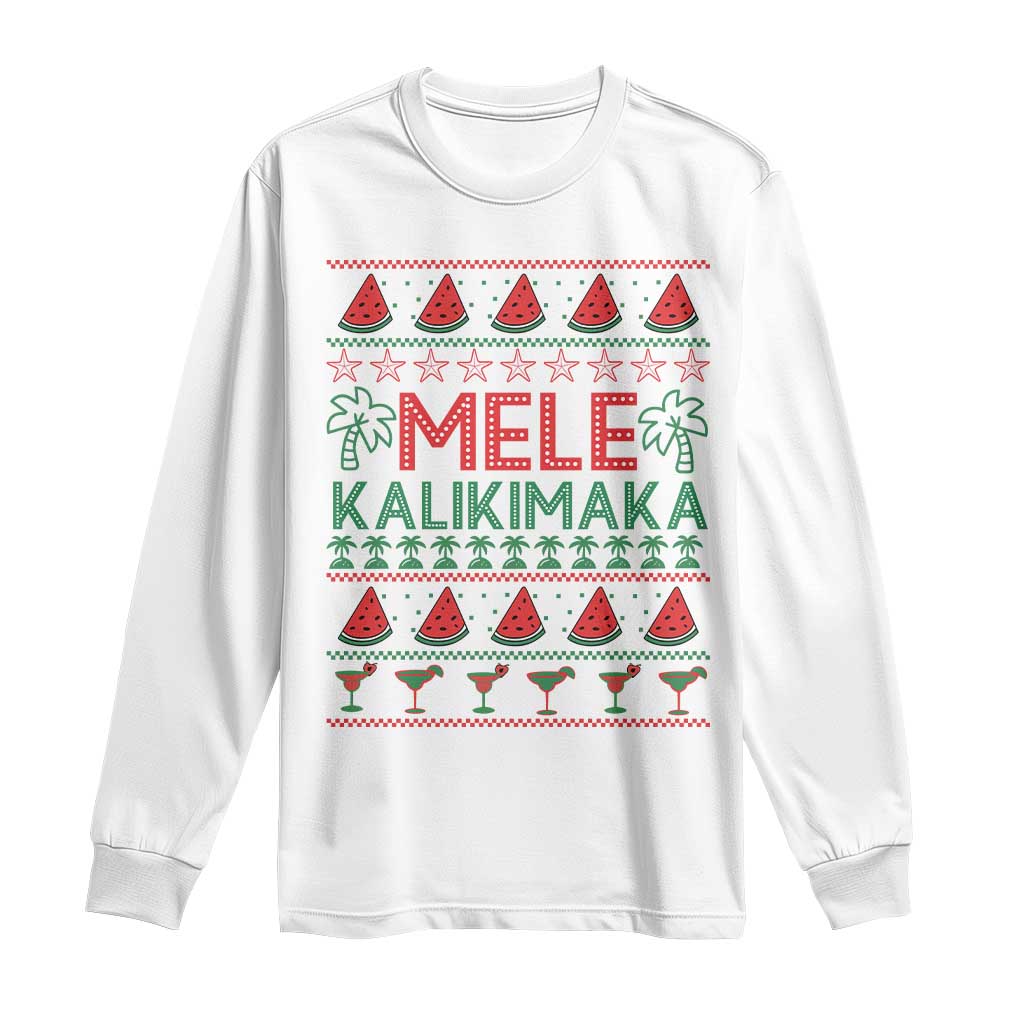 Mele Kalikimaka Long Sleeve Shirt Hawaiian Ugly Christmas Sweater