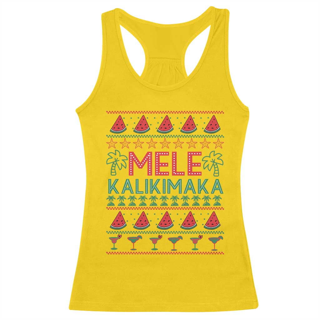 Mele Kalikimaka Racerback Tank Top Hawaiian Ugly Christmas Sweater