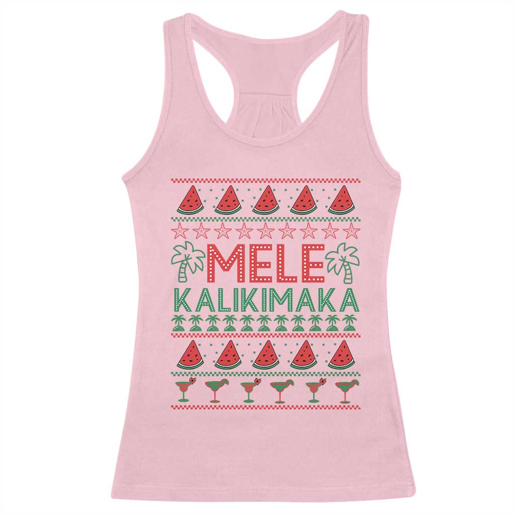Mele Kalikimaka Racerback Tank Top Hawaiian Ugly Christmas Sweater