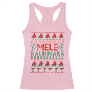 Mele Kalikimaka Racerback Tank Top Hawaiian Ugly Christmas Sweater