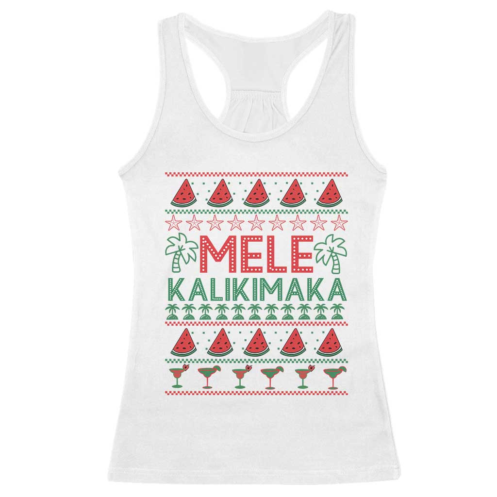 Mele Kalikimaka Racerback Tank Top Hawaiian Ugly Christmas Sweater