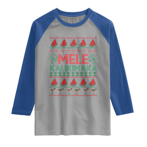 Mele Kalikimaka Raglan Shirt Hawaiian Ugly Christmas Sweater
