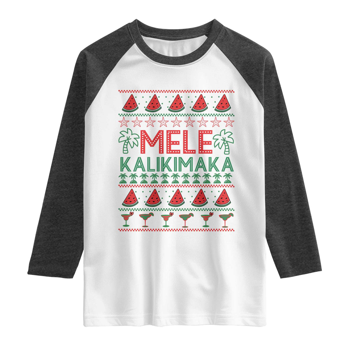 Mele Kalikimaka Raglan Shirt Hawaiian Ugly Christmas Sweater