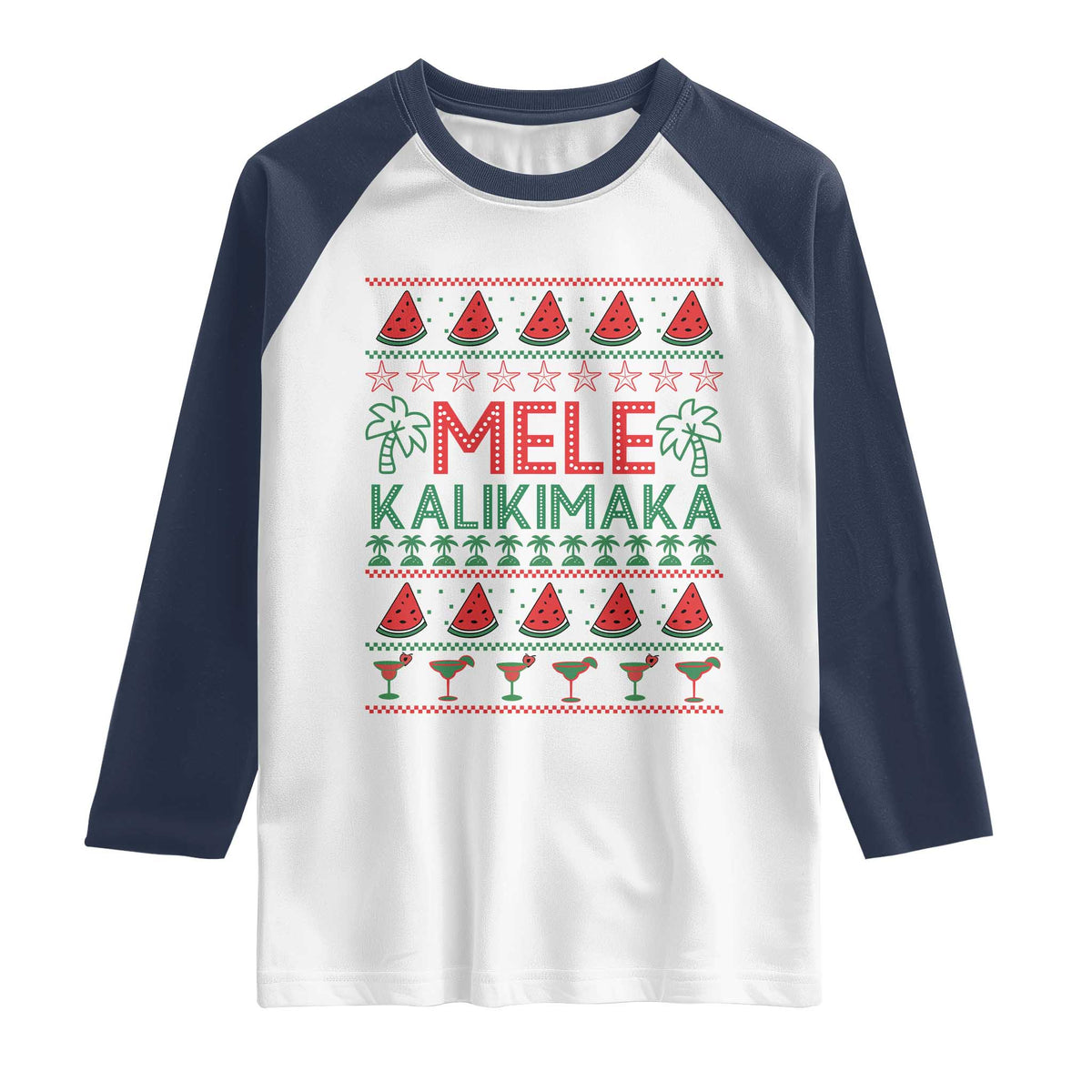 Mele Kalikimaka Raglan Shirt Hawaiian Ugly Christmas Sweater