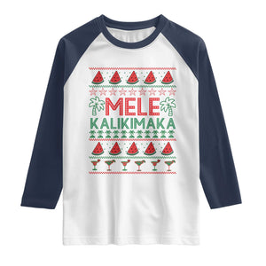 Mele Kalikimaka Raglan Shirt Hawaiian Ugly Christmas Sweater