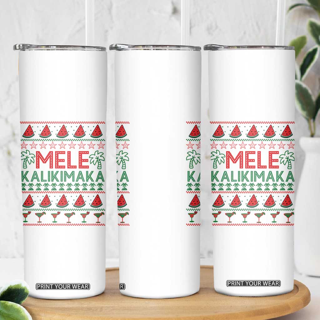 Mele Kalikimaka Skinny Tumbler Hawaiian Ugly Christmas Sweater