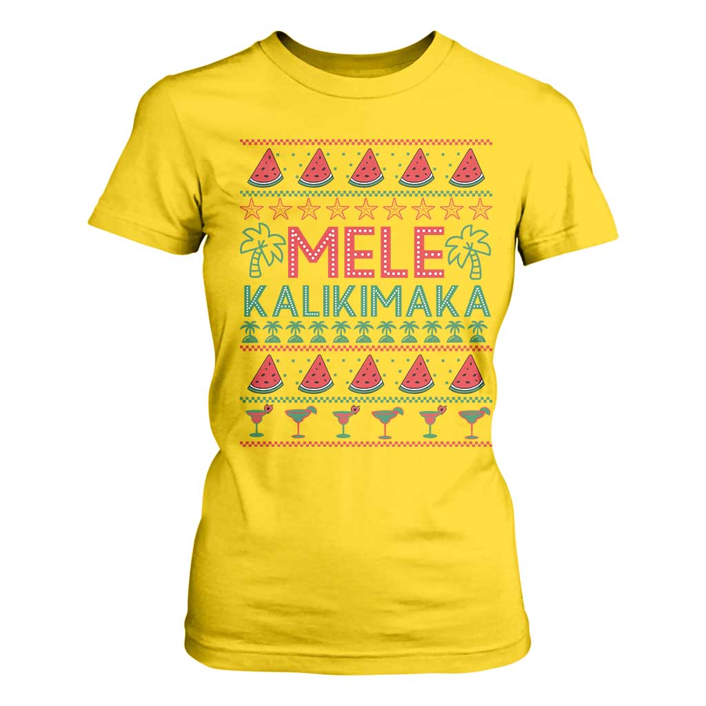 Mele Kalikimaka T Shirt For Women Hawaiian Ugly Christmas Sweater