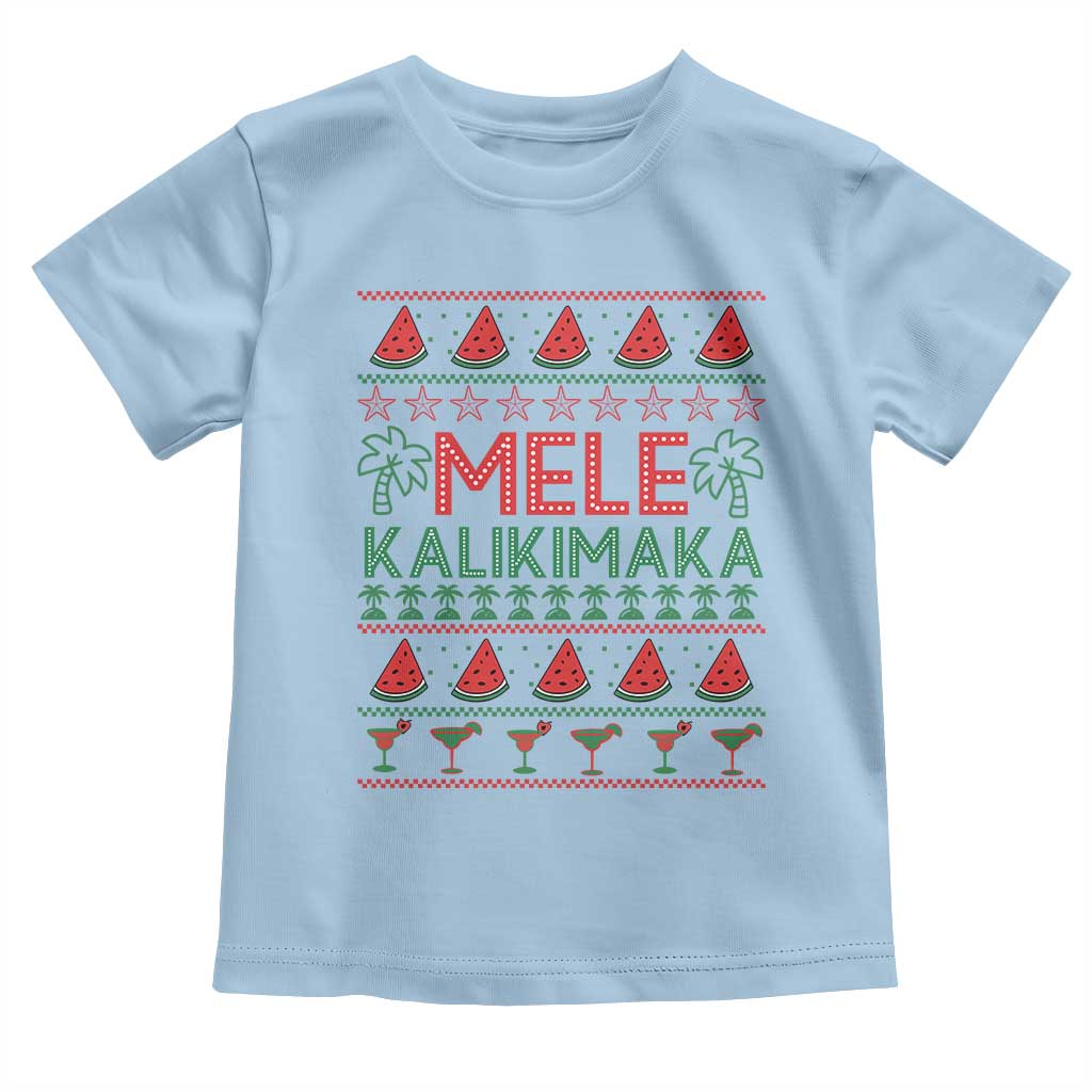 Mele Kalikimaka Toddler T Shirt Hawaiian Ugly Christmas Sweater