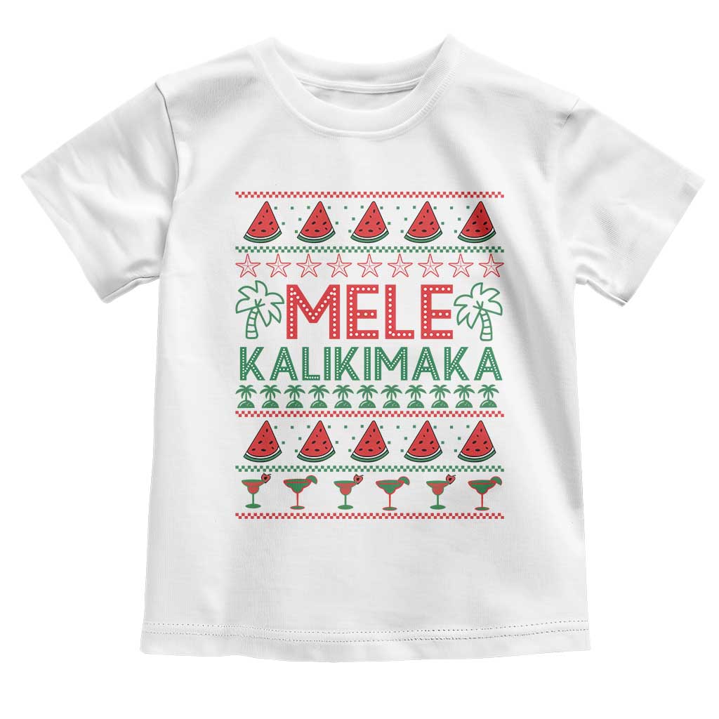 Mele Kalikimaka Toddler T Shirt Hawaiian Ugly Christmas Sweater