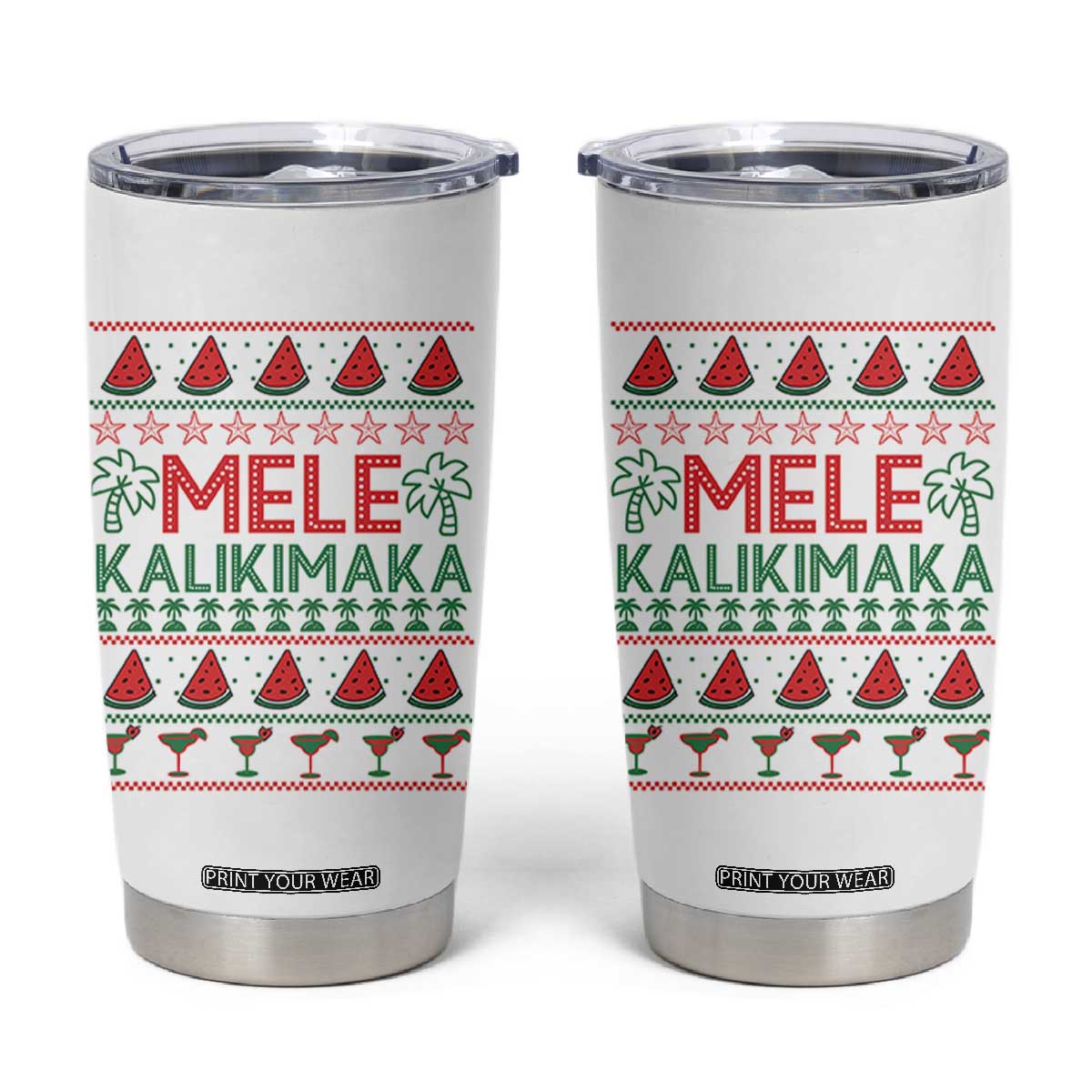 Mele Kalikimaka Tumbler Cup Hawaiian Ugly Christmas Sweater