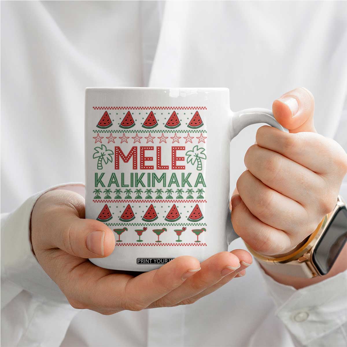 Mele Kalikimaka Coffee Mug Hawaiian Ugly Christmas Sweater