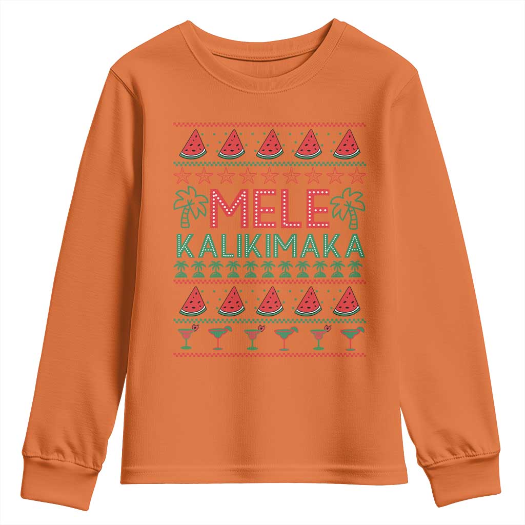 Mele Kalikimaka Youth Sweatshirt Hawaiian Ugly Christmas Sweater