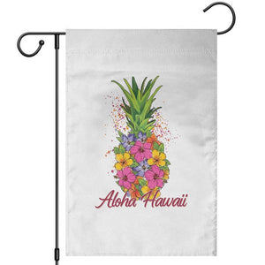 Tropical Floral Pineapple Aloha Hawaii Garden Flag Hawaiian Island Vacation Graphic TS12 White Print Your Wear
