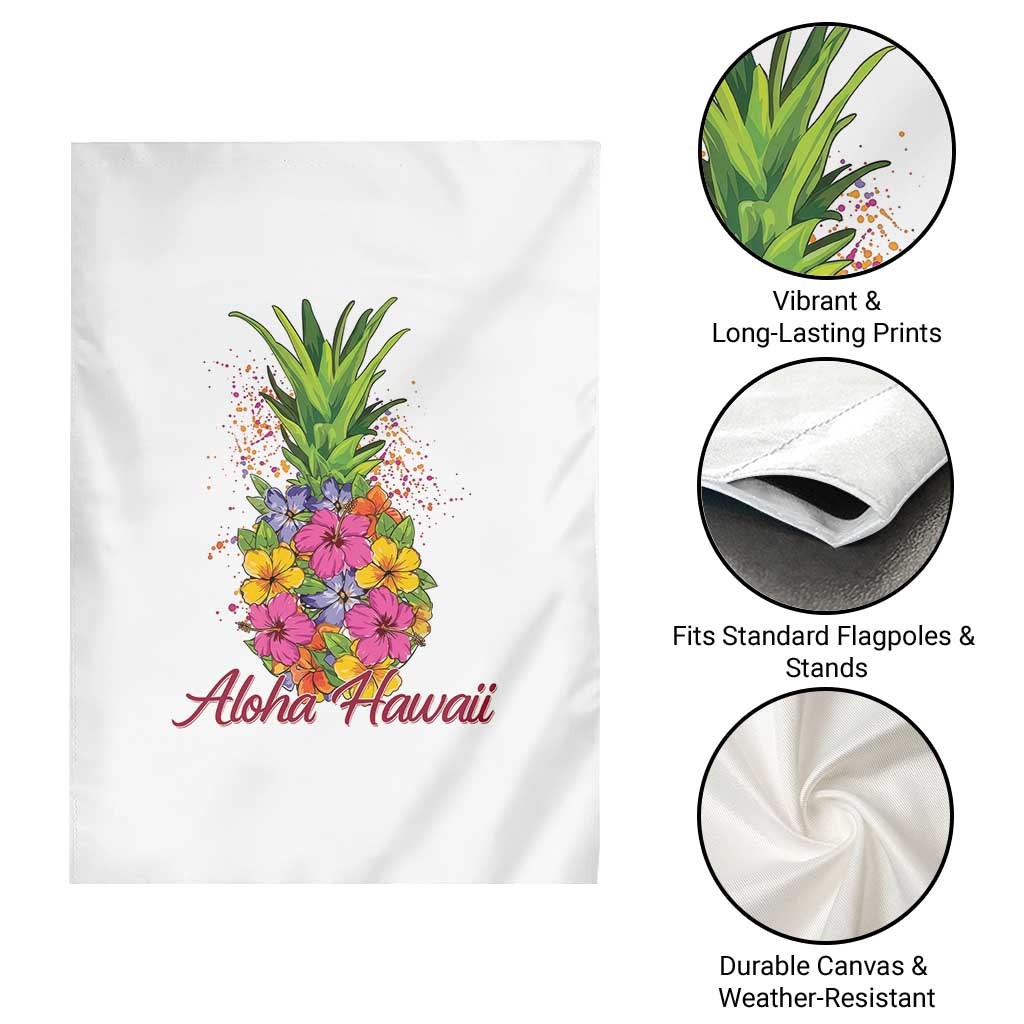 Tropical Floral Pineapple Aloha Hawaii Garden Flag Hawaiian Island Vacation Graphic TS12 Print Your Wear