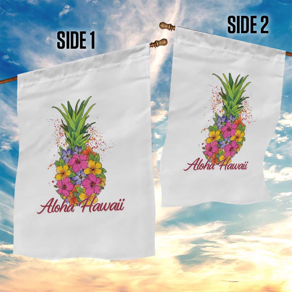 Tropical Floral Pineapple Aloha Hawaii Garden Flag Hawaiian Island Vacation Graphic TS12 Print Your Wear